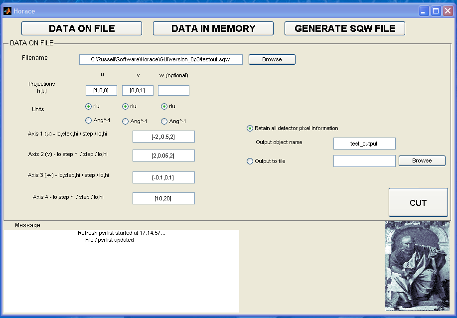 Cutting data from a file on disk