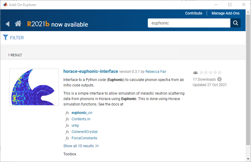 Installing the Horace-Euphonic-Interface Add-On